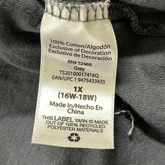 Terra Sky Tee Shirt Women Plus 1X Gray Today Is Not The Day 100% Cotton - Picture 4 of 6